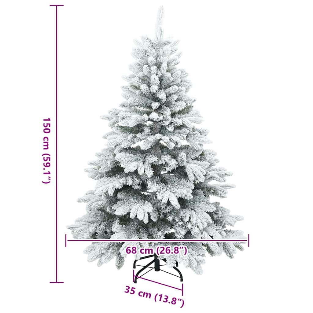 Modern Artificial Hinged Christmas Tree Snow Flocked White