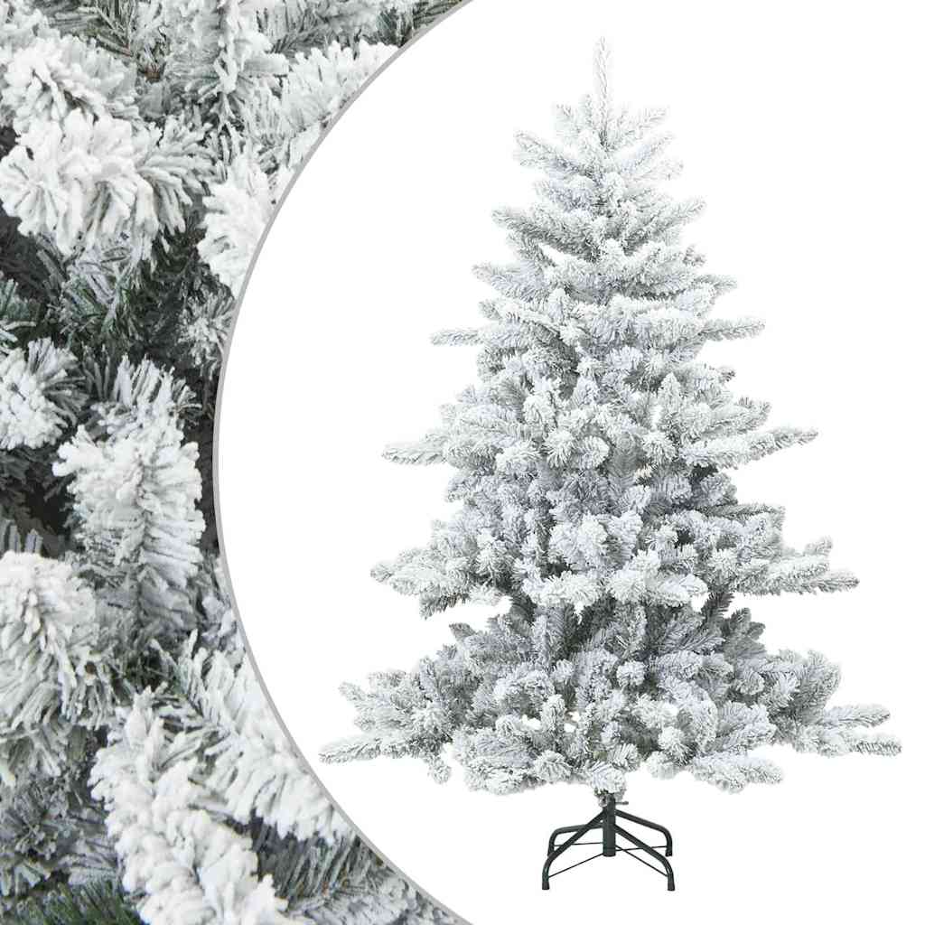 Modern Artificial Hinged Christmas Tree Snow Flocked White