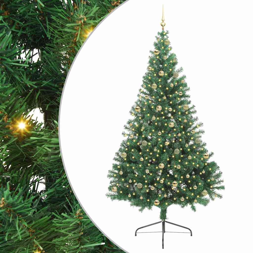 Artificial Pre-lit Christmas Tree Green 240 cm PVC