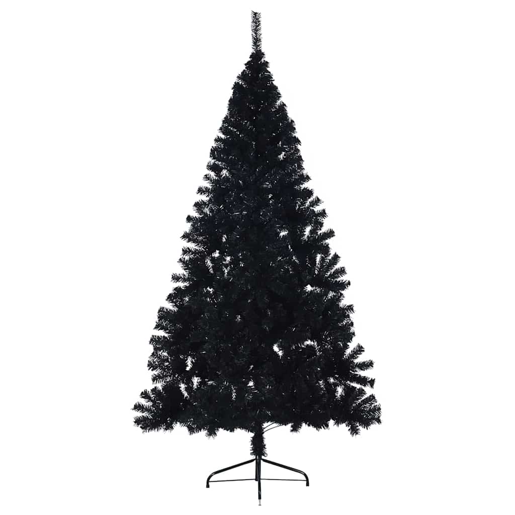 Artificial Christmas Tree with 300 LEDs Black 180 cm PVC