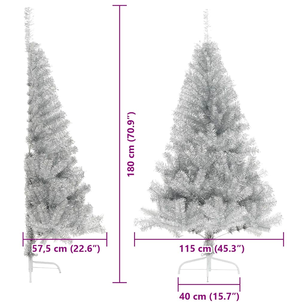 Artificial Pre-lit Christmas Tree Silver 180 cm PET