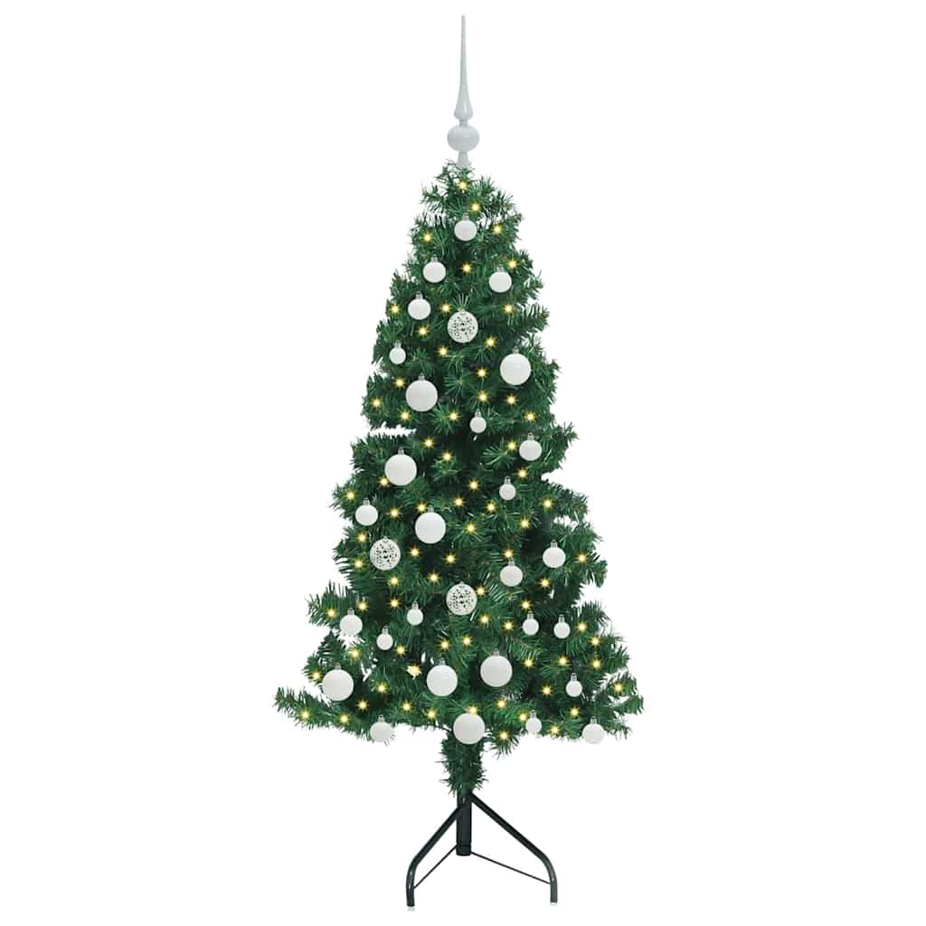 Corner Artificial Christmas Tree Green 150 cm PVC and Metal