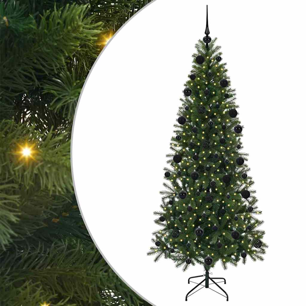 Artificial Christmas Tree with 300 LEDs Green 210 cm PE and PVC
