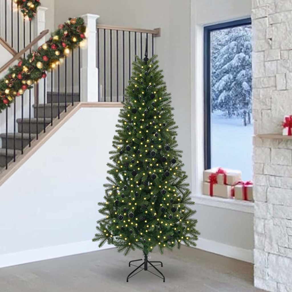 Artificial Christmas Tree with 300 LEDs Green 240 cm PE and PVC