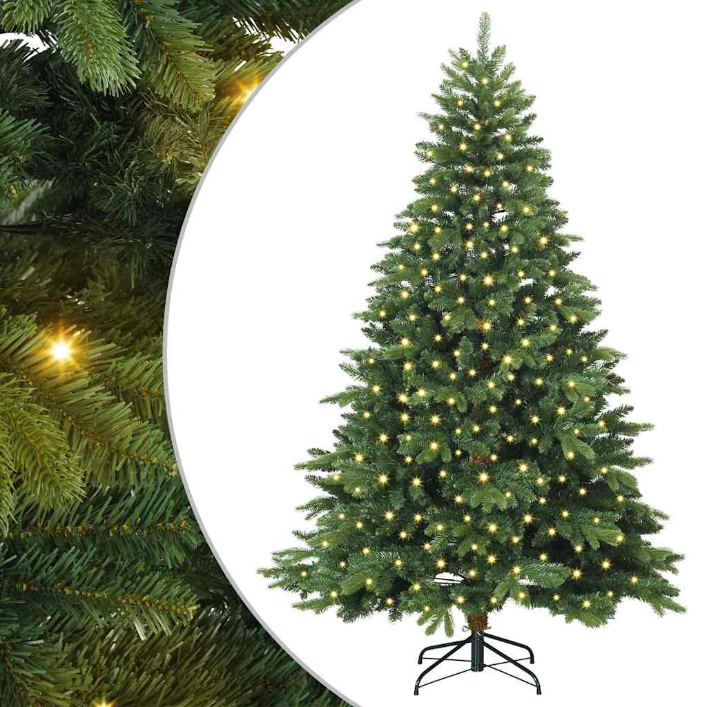 Artificial Christmas Tree with 300 LEDs Green 240 cm PE and PVC