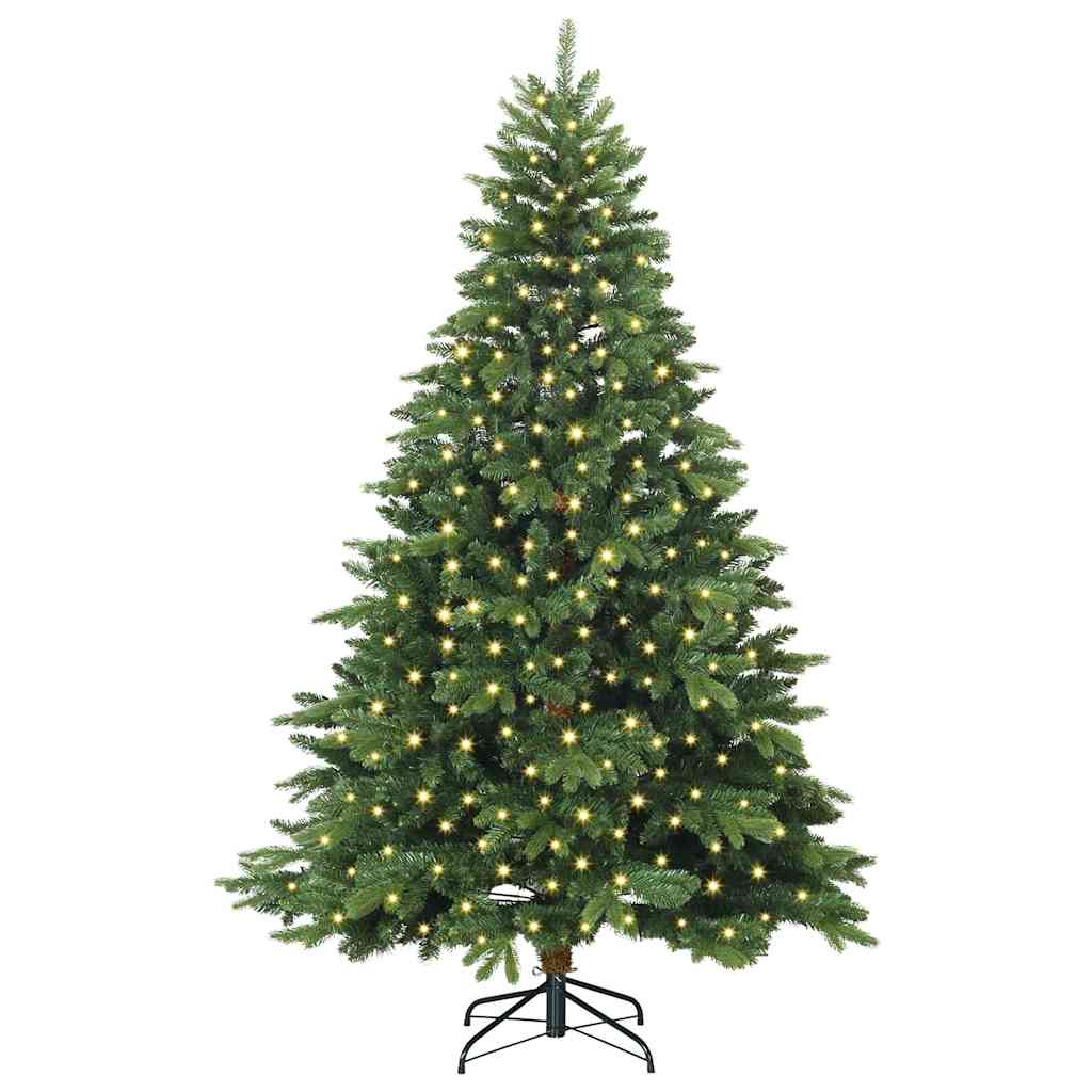 Artificial Christmas Tree with 300 LEDs Green 240 cm PE and PVC