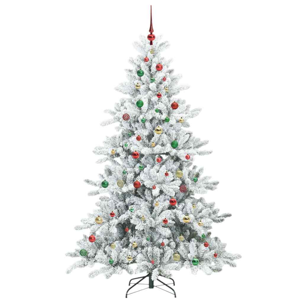 Artificial Hinged Christmas Tree with 300 LEDs 210 cm PVC