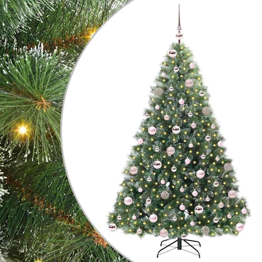 Artificial Christmas Tree with 300 LEDs Green 180 cm PE and PVC