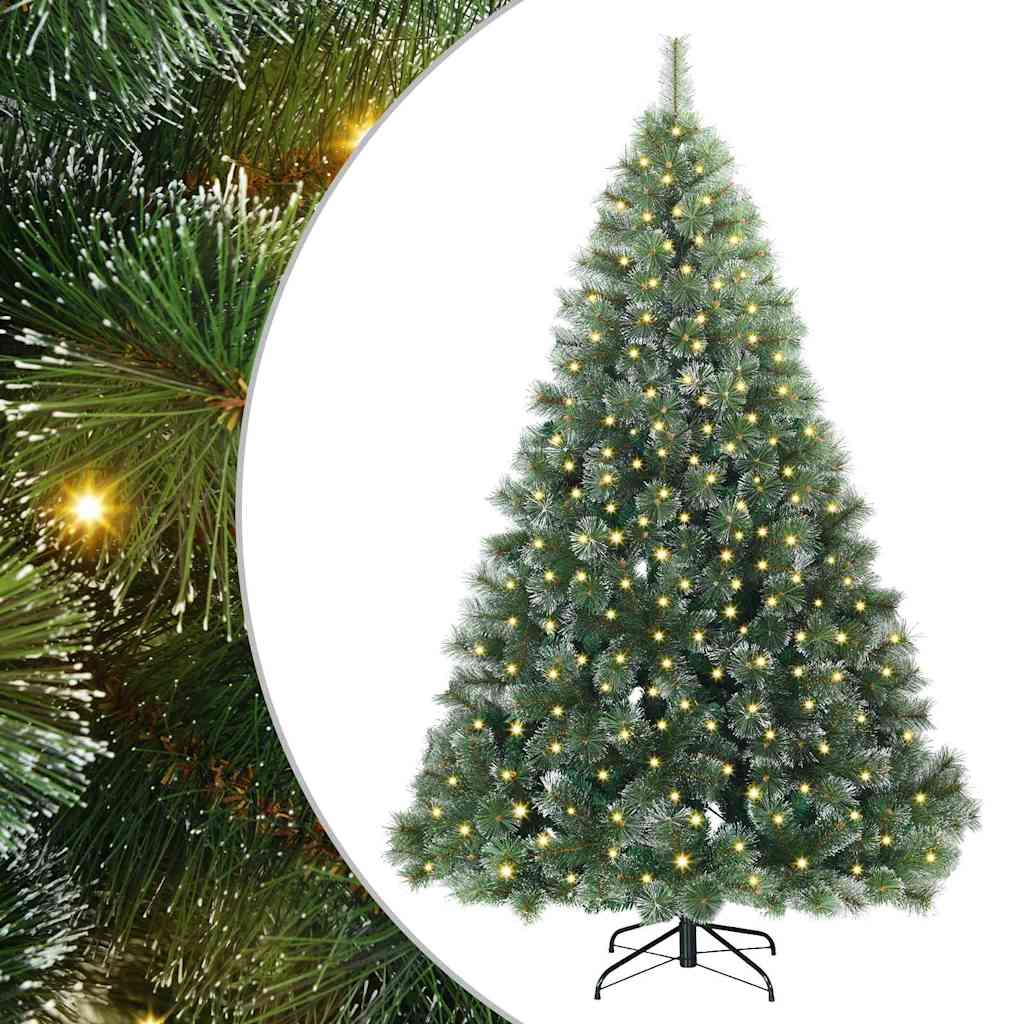 Artificial Christmas Tree with 300 LEDs Green 210 cm PE and PVC