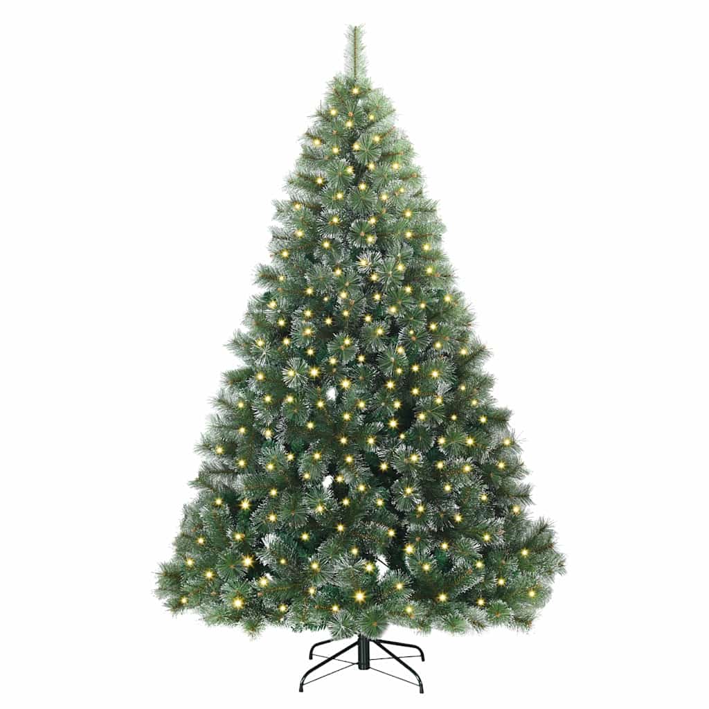 Artificial Christmas Tree with 300 LEDs Green 210 cm PE and PVC