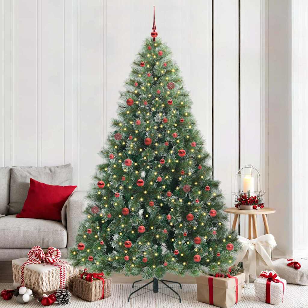 Artificial Christmas Tree with 300 LEDs Green 210 cm PE and PVC