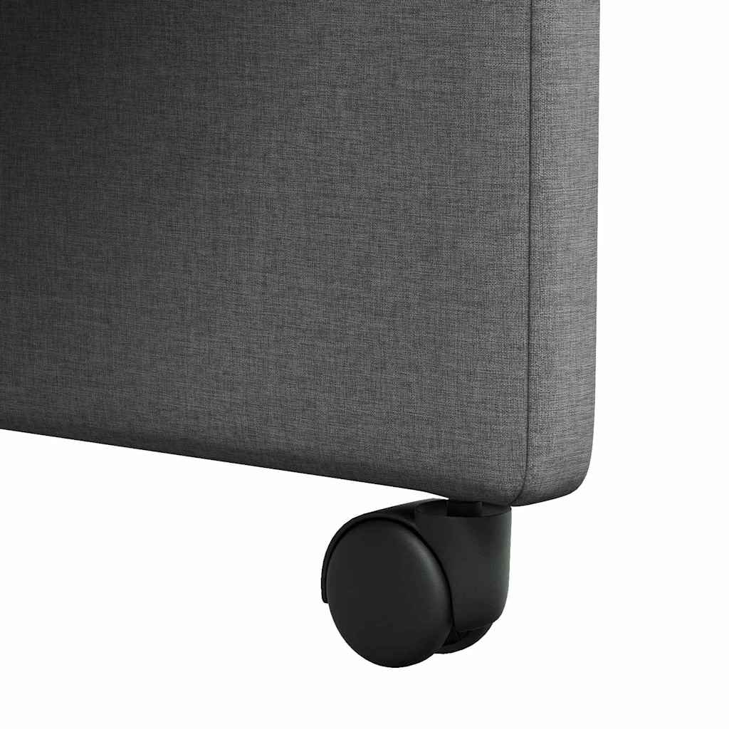 Dining Chairs with Wheel 2 pcs Dark grey 57 x 66 x 94 cm Fabric