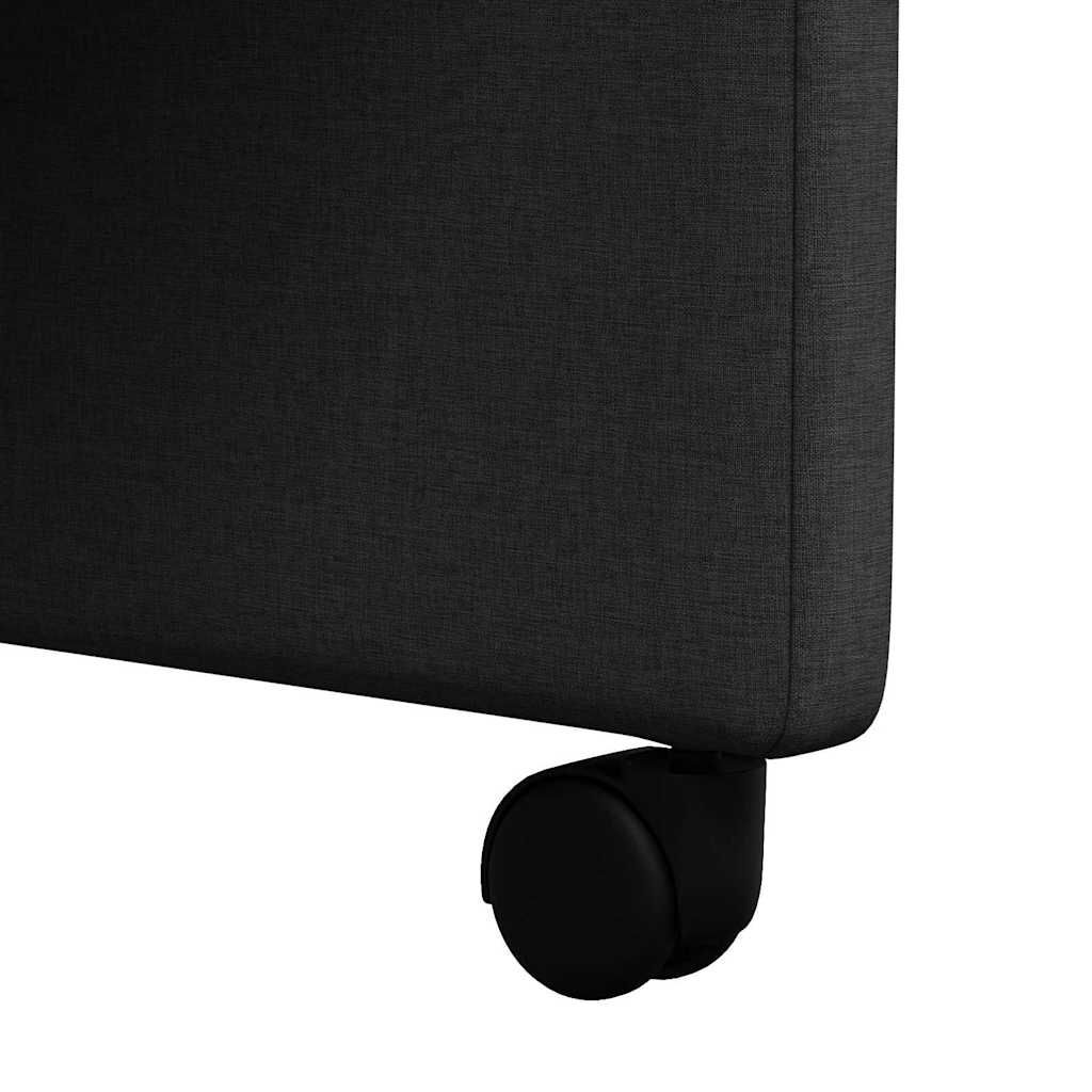 Dining Chairs with Wheel 2 pcs Black 57 x 66 x 94 cm Fabric