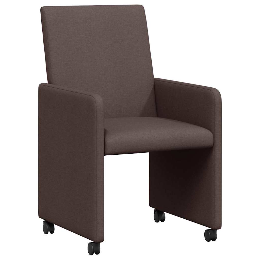 Dining Chairs 2 pcs Dark brown 57 x 66 x 94 cm Fabric