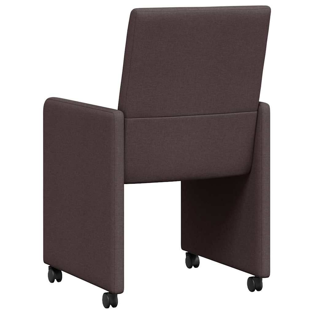 Dining Chairs 2 pcs Dark brown 57 x 66 x 94 cm Fabric