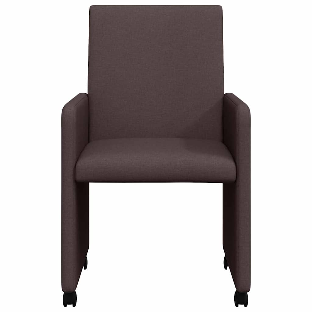 Dining Chairs 2 pcs Dark brown 57 x 66 x 94 cm Fabric