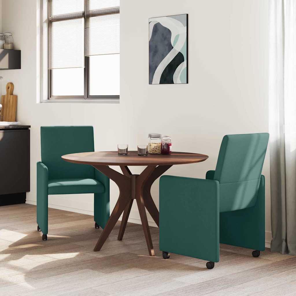 Dining Chairs 2 pcs Dark green 57 x 66 x 94 cm Fabric