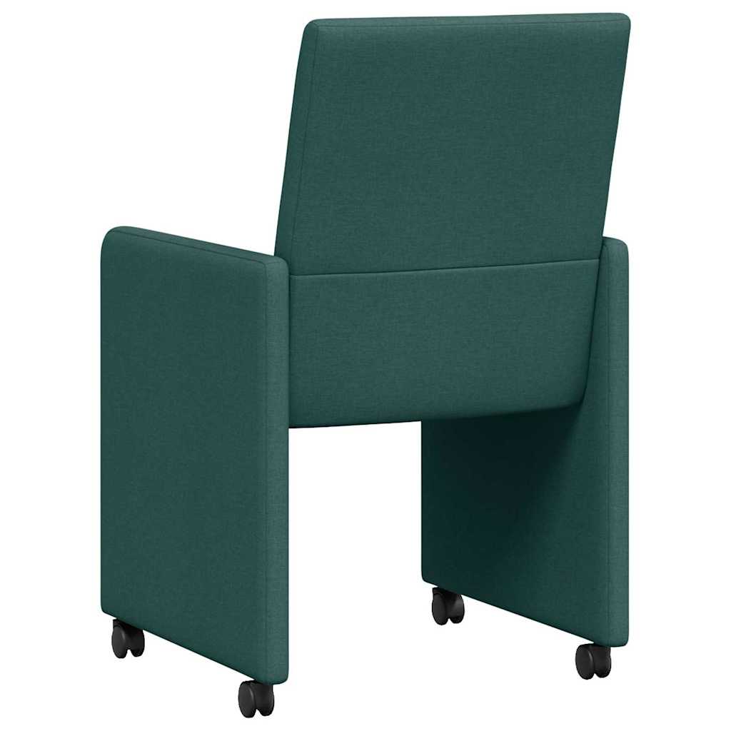 Dining Chairs 2 pcs Dark green 57 x 66 x 94 cm Fabric