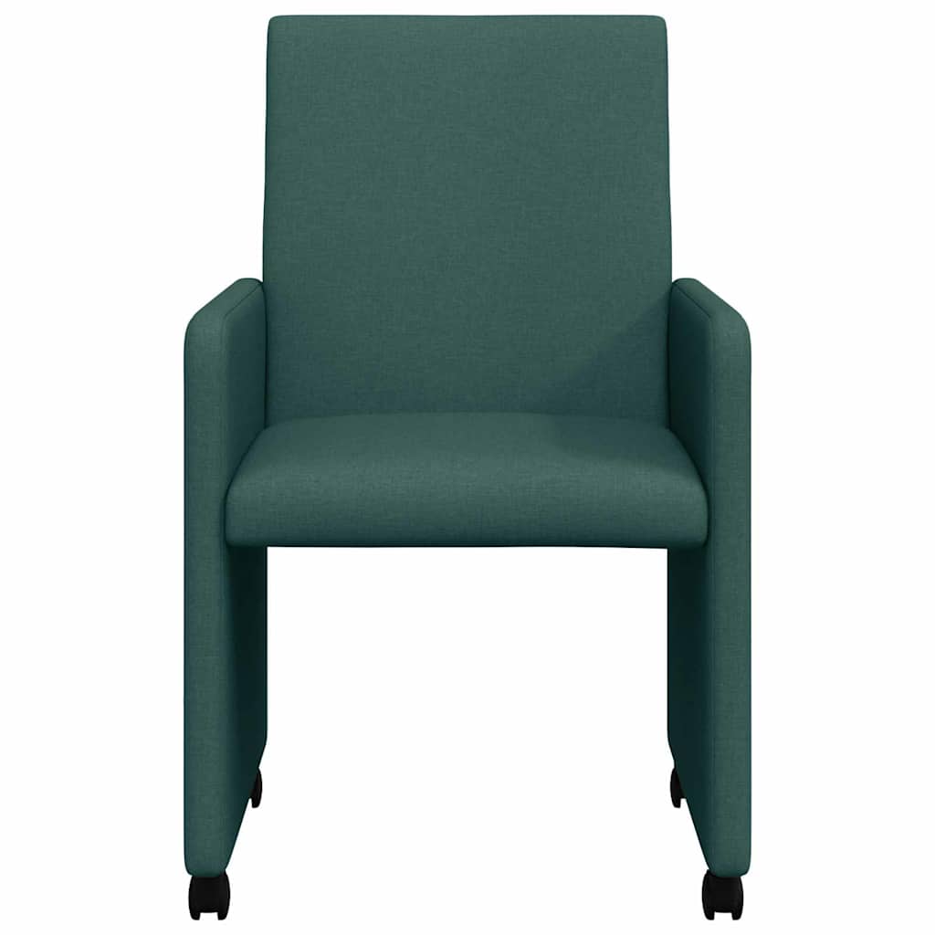 Dining Chairs 2 pcs Dark green 57 x 66 x 94 cm Fabric