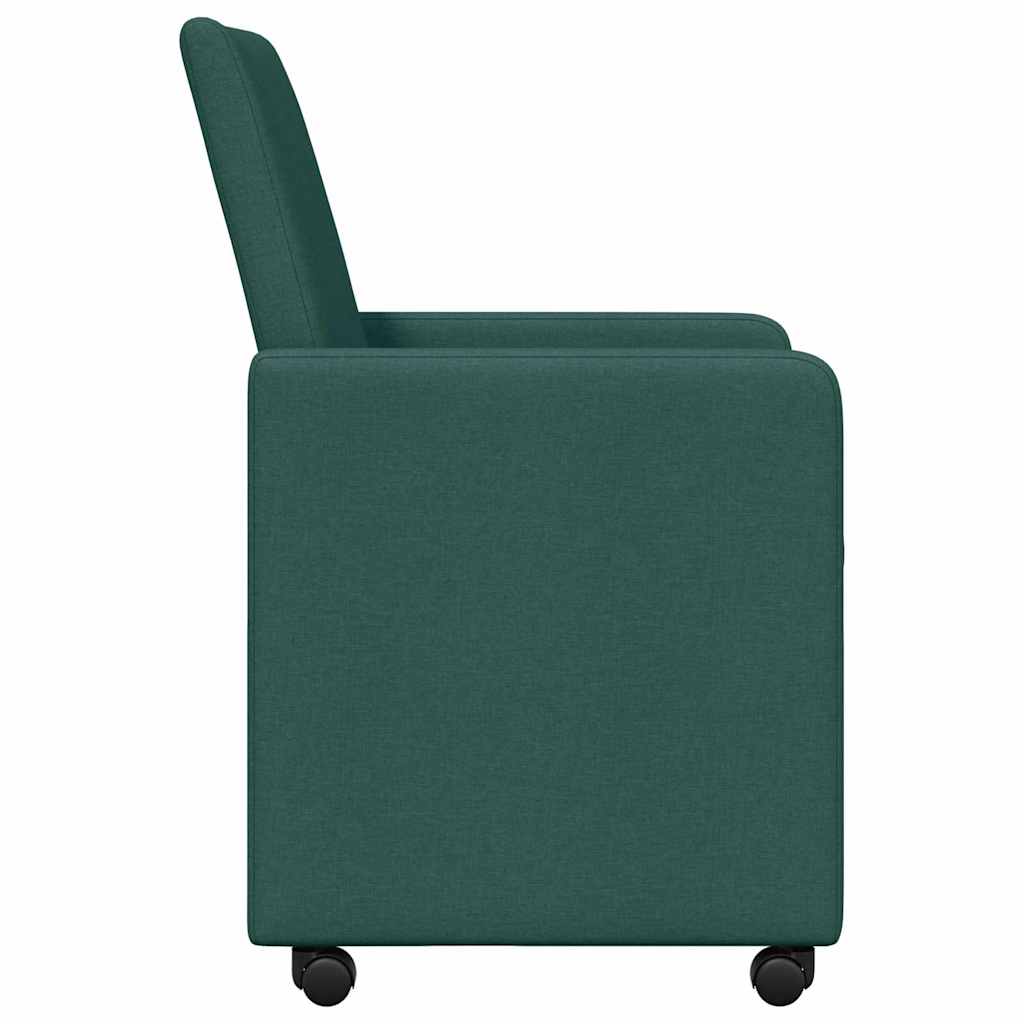 Dining Chairs 2 pcs Dark green 57 x 66 x 94 cm Fabric