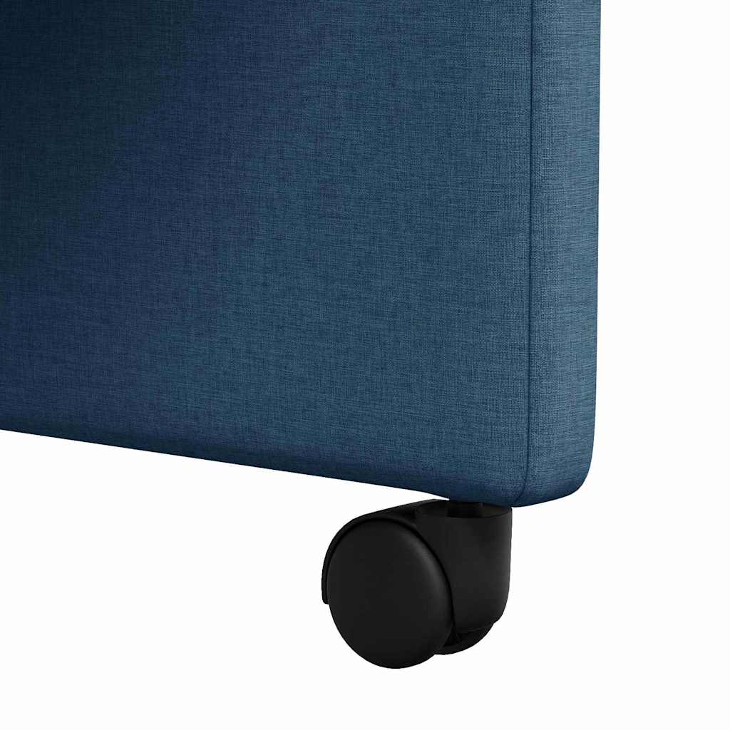 Dining Chairs with Wheel 2 pcs Blue 57 x 66 x 94 cm Fabric