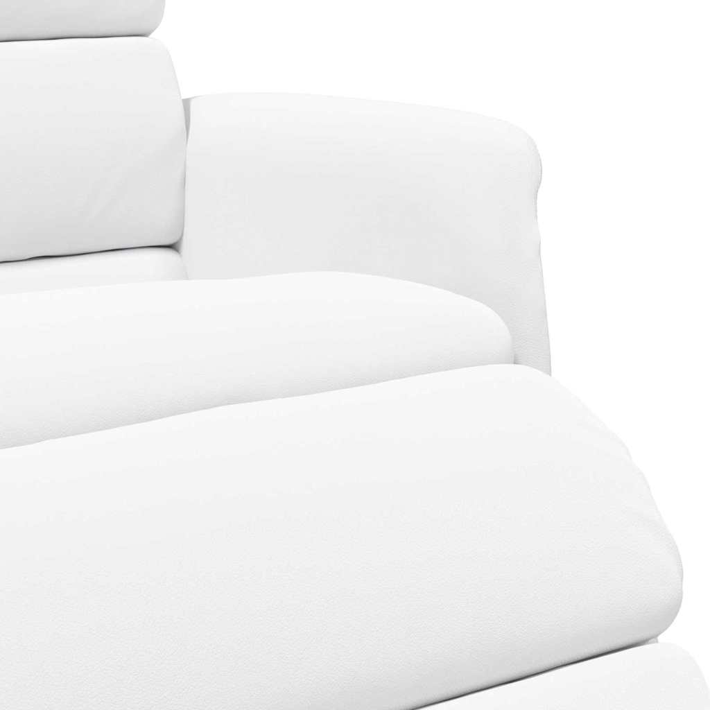 Recliner Chair White 71 x 98 x 106 cm Faux leather
