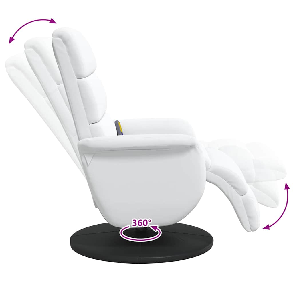 Massage Recliner Chair White 71 x 98 x 106 cm Faux leather