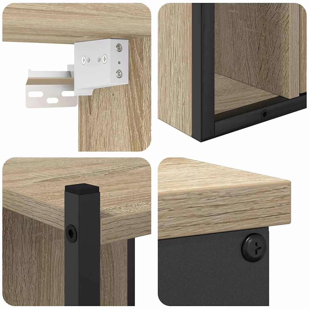 Bathroom Furniture Set 4 pcs Sonoma oak 33 x 33 x 185.5 cm