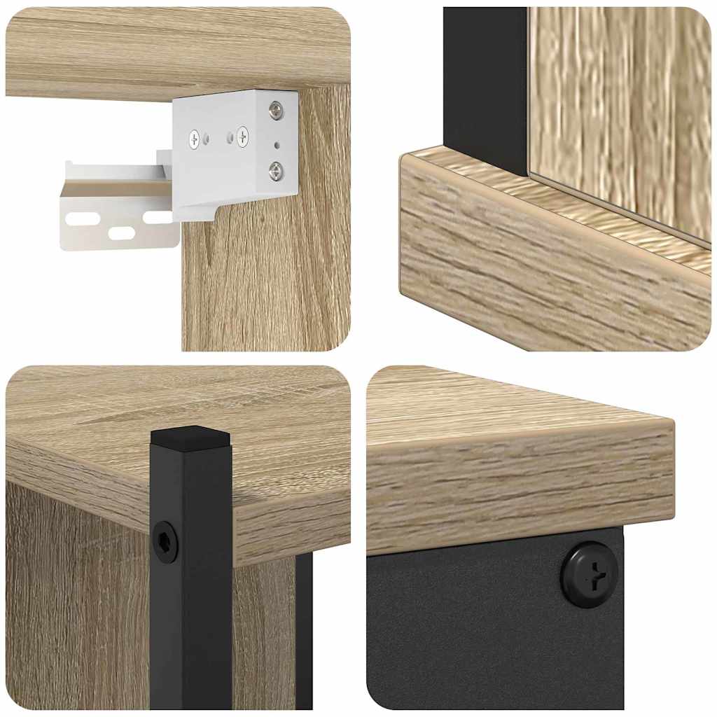 Bathroom Furniture Set 4 pcs Sonoma oak 33 x 33 x 185.5 cm