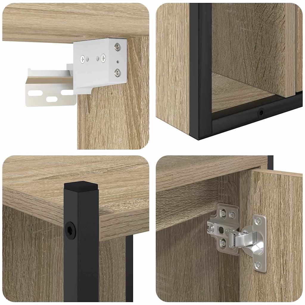 Bathroom Furniture Set 4 pcs Sonoma oak 33 x 33 x 185.5 cm