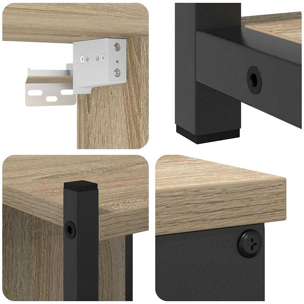 Bathroom Furniture Set 4 pcs Sonoma oak 33 x 33 x 185.5 cm