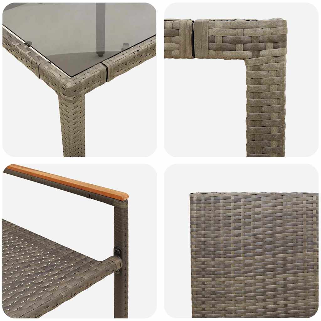 Garden Dining Set 3 pcs Grey and Brown 90 x 90 x 75 cm