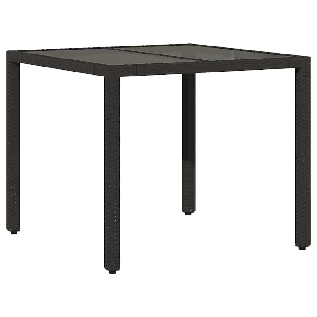 Garden Dining Set 5 pcs Black 90 x 90 x 75 cm Poly Rattan
