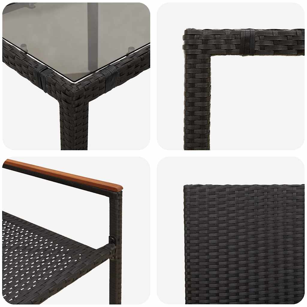 Garden Dining Set 5 pcs Black 150 x 90 x 75 cm Poly Rattan