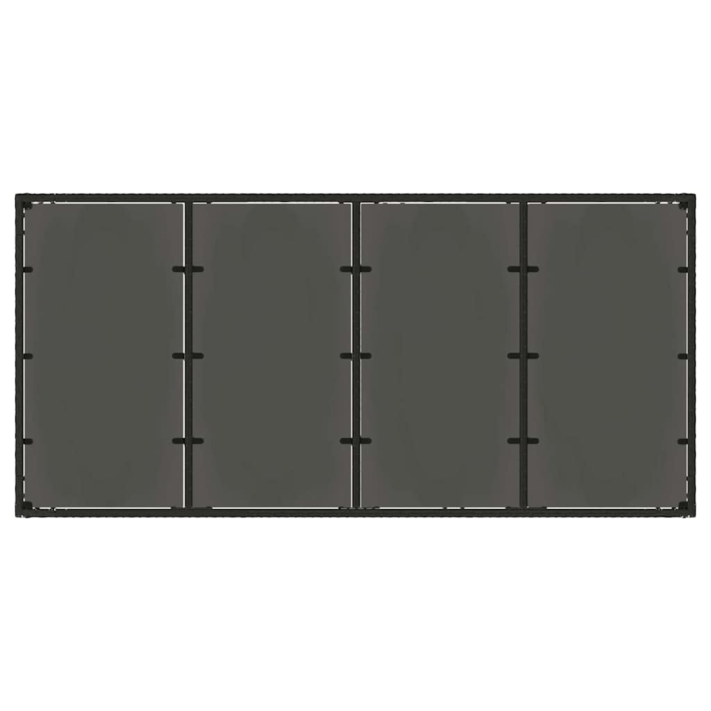 Garden Dining Set 9 pcs Black 190 x 90 x 75 cm Poly Rattan