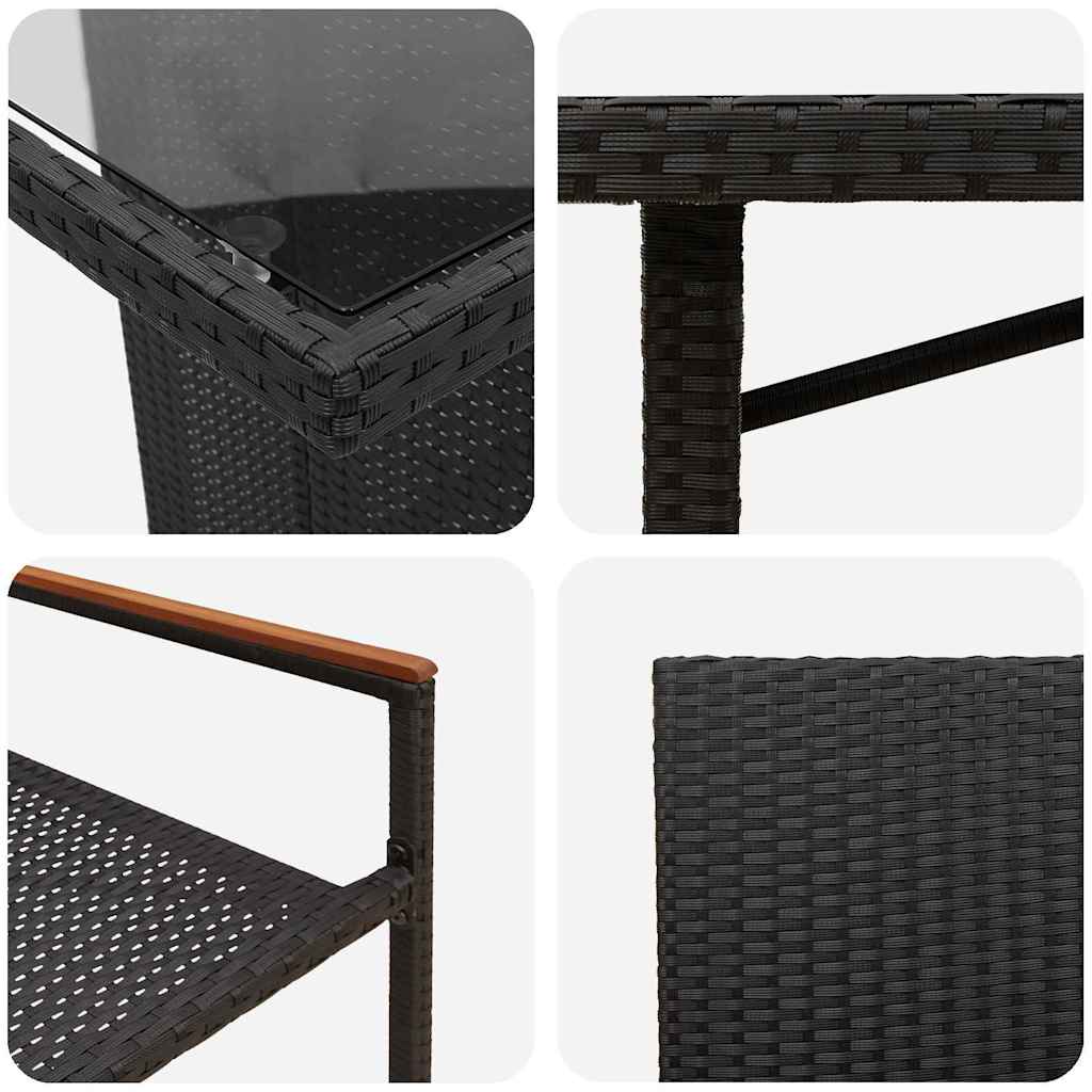 Garden Dining Set 7 pcs Black 190 x 80 x 75 cm Poly Rattan