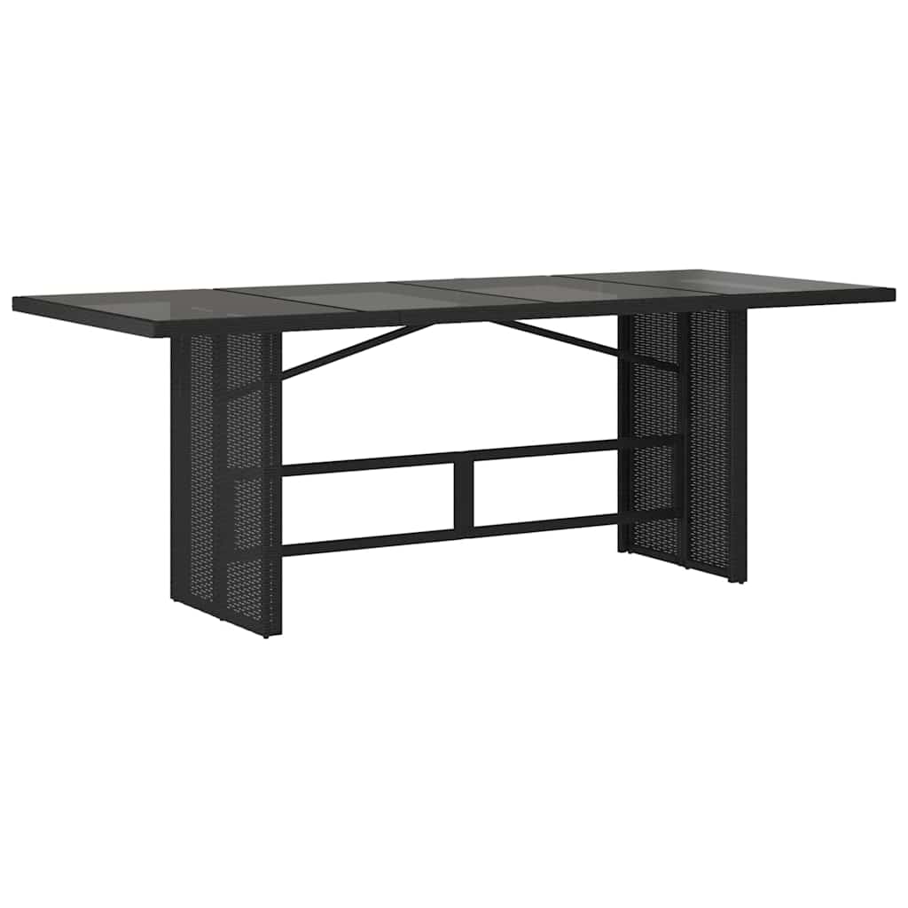 Garden Dining Set 7 pcs Black 190 x 80 x 75 cm Poly Rattan