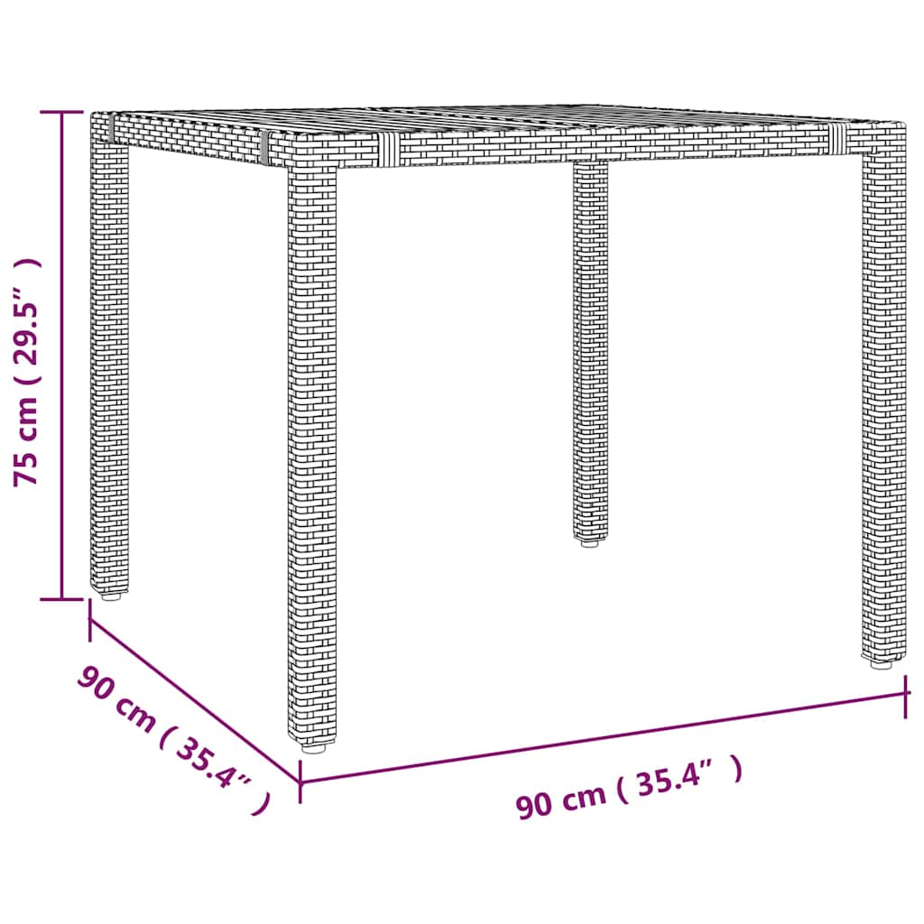Garden Dining Set 5 pcs Grey 90 x 90 x 75 cm Poly Rattan