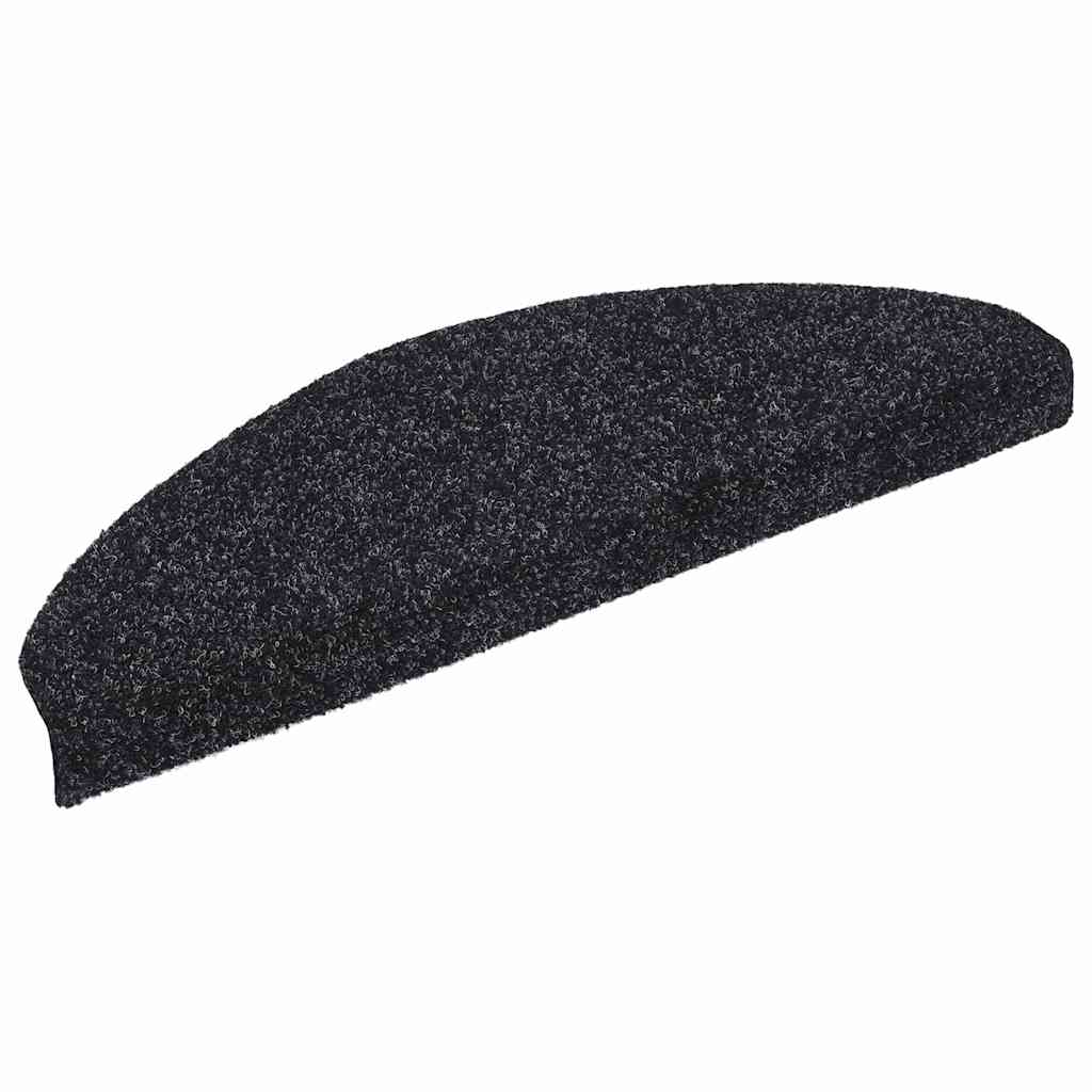 Stair Mats Self-adhesive 20 pcs 65x21x4 cm Black Half Round Large