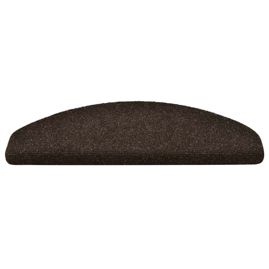 Stair Mats Self-adhesive 20 pcs 65x21x4 cm Dark Brown Half Round Large