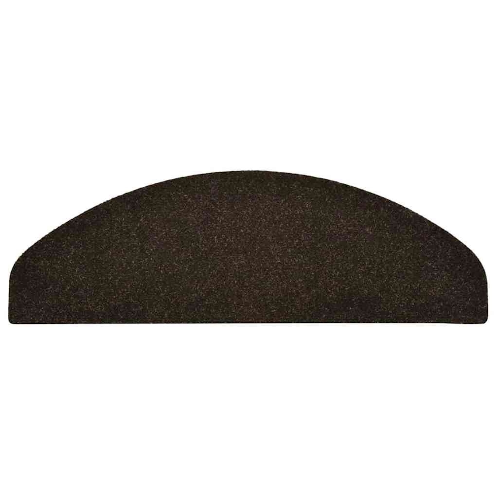 Stair Mats Self-adhesive 20 pcs 65x21x4 cm Dark Brown Half Round Large