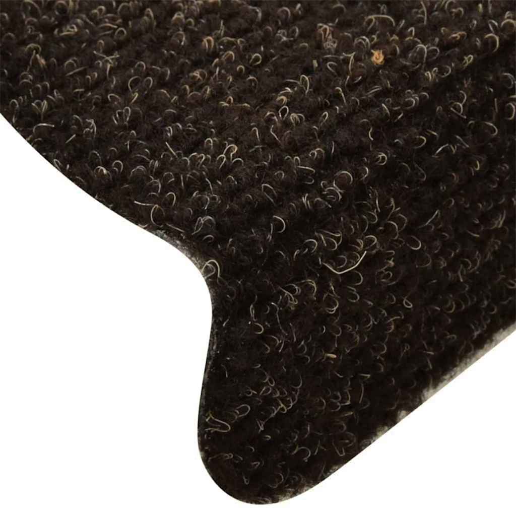 Stair Mats Self-adhesive 20 pcs 65x21x4 cm Dark Brown Half Round Large