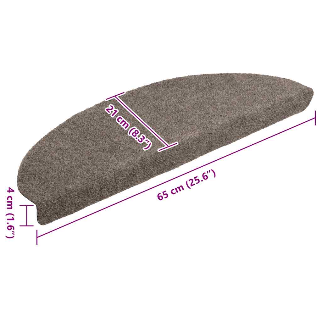 Stair Mats Self-adhesive 20 pcs 65x21x4 cm Beige Half Round Large