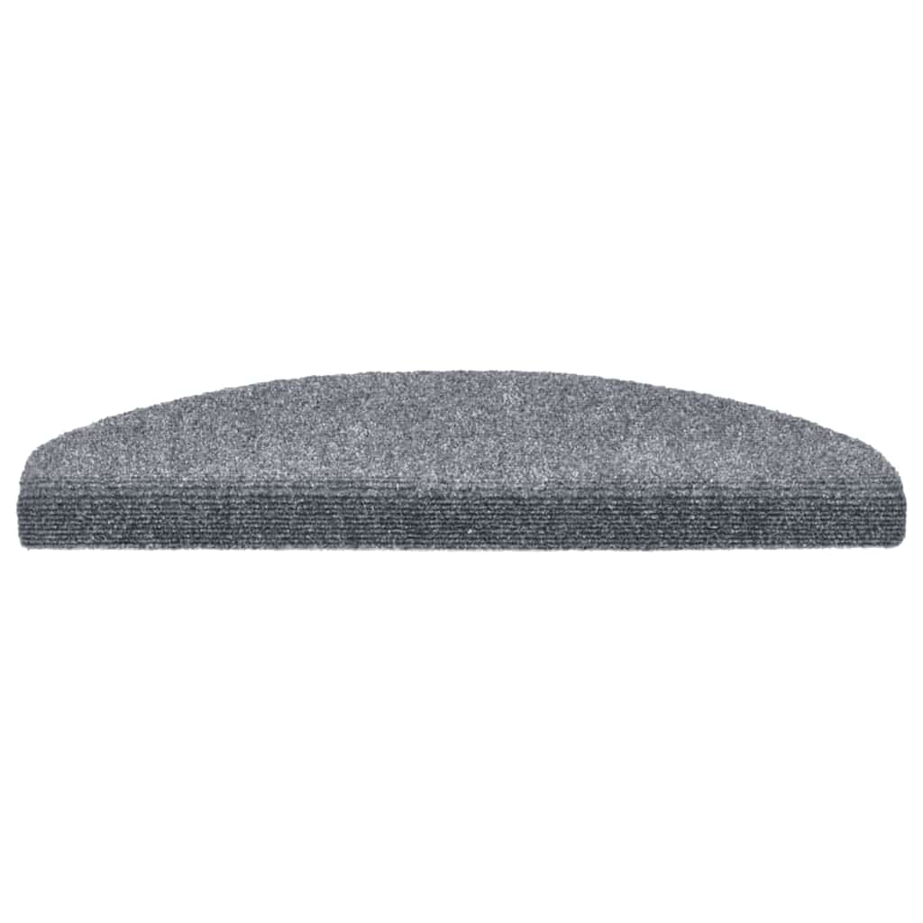 Stair Mats Self-adhesive 30 pcs 65x21x4 cm Light Grey Half Round Large