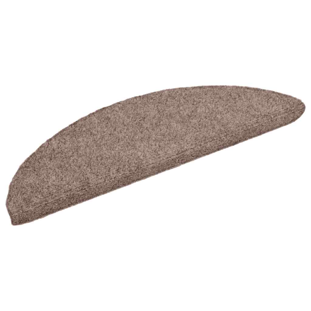Stair Mats Self-adhesive 20 pcs 56x17x3 cm Light Brown Half Round