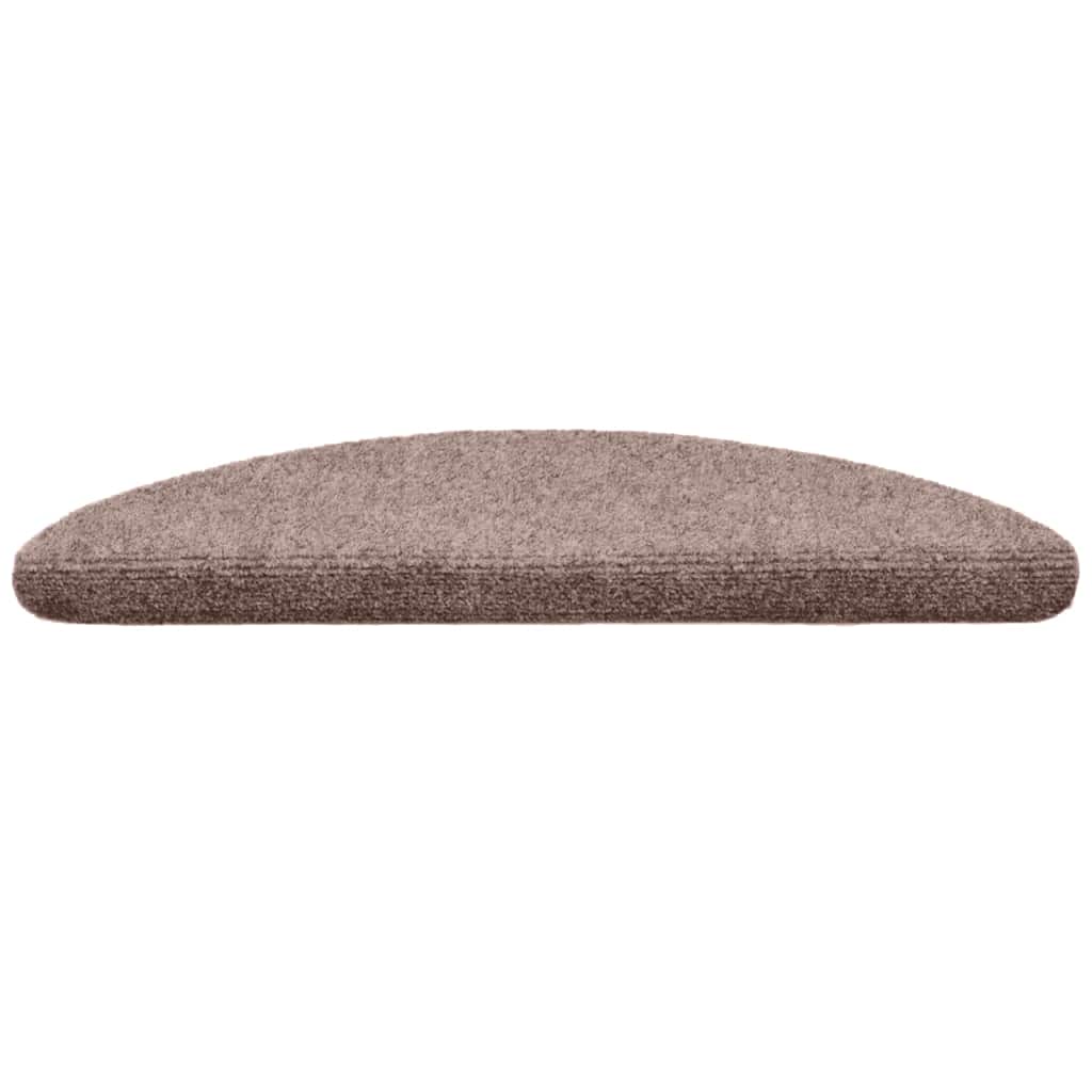 Stair Mats Self-adhesive 20 pcs 56x17x3 cm Light Brown Half Round