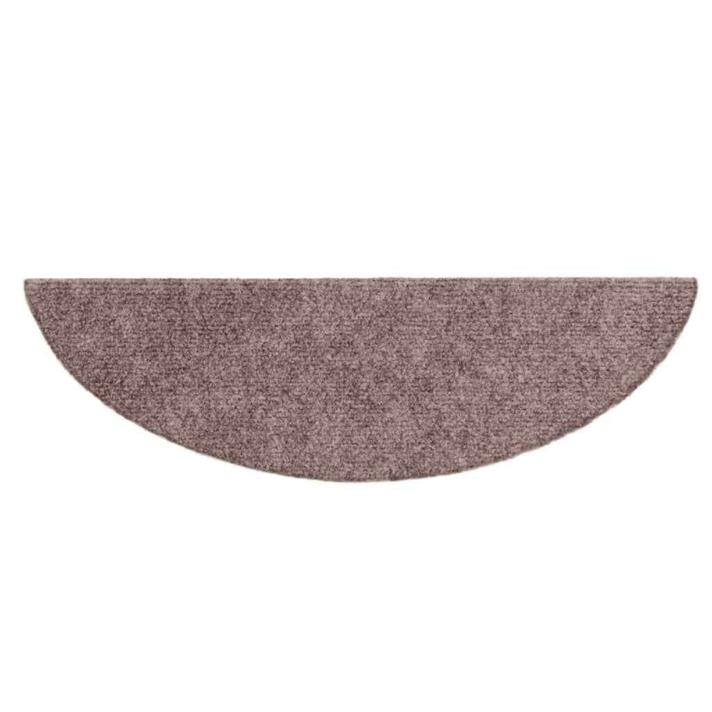 Stair Mats Self-adhesive 20 pcs 56x17x3 cm Light Brown Half Round