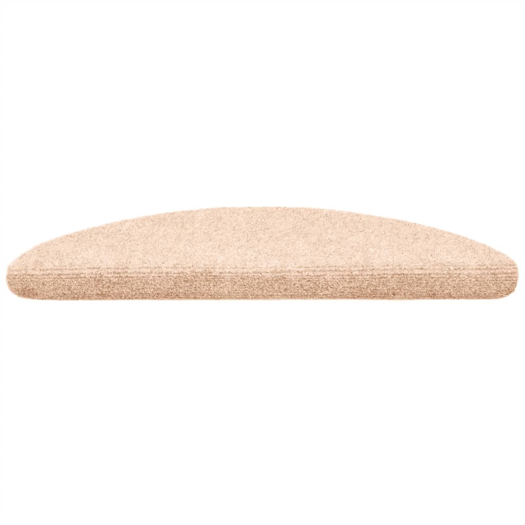 Stair Mats Self-adhesive 30 pcs 56x17x3 cm Light Brown Half Round