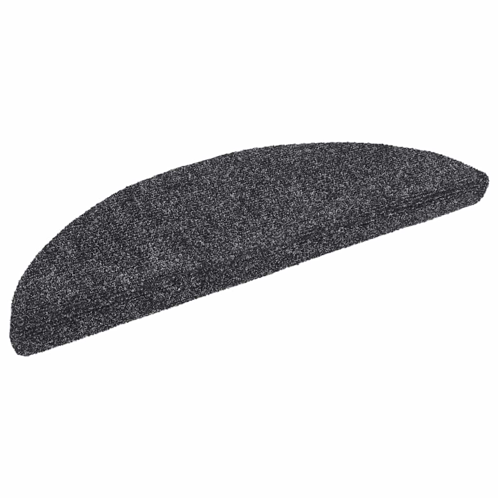 Stair Mats Self-adhesive 30 pcs 56x17x3 cm Dark Grey Half Round