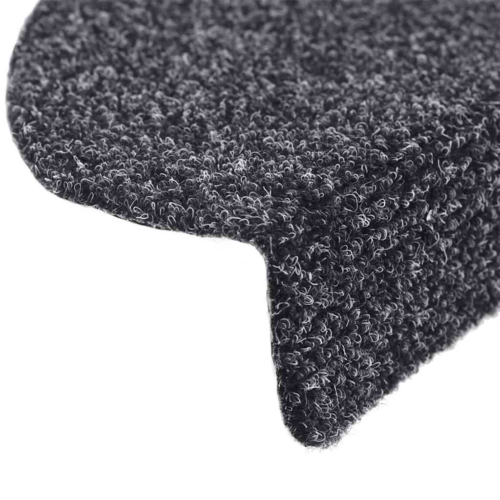 Stair Mats Self-adhesive 30 pcs 56x17x3 cm Dark Grey Half Round